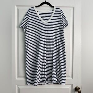 Navy and White Striped Tee Shirt Dress